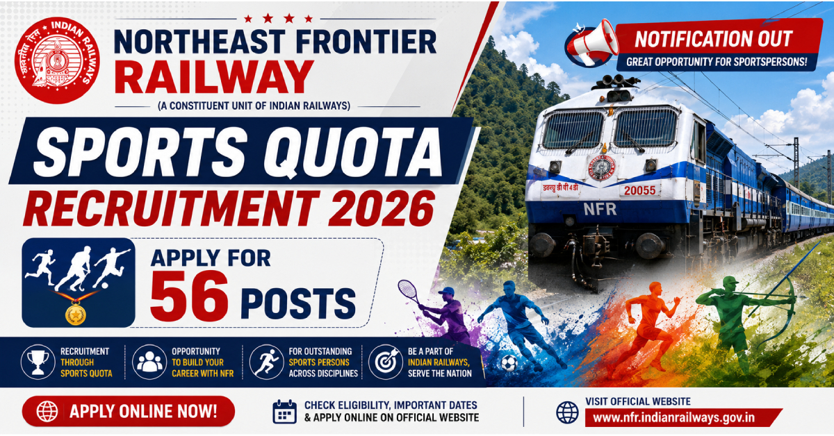Northeast Frontier Railway Sports Quota Recruitment 2026